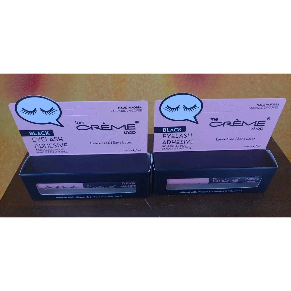 Set Of 2 The Crème‎ Shop Black Eyelash Adhesive Infused Vitamin E Latex Free